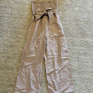 House of Harlow 1960 Gingham Jumpsuit with bow